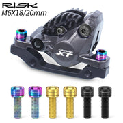FnLune RISK 4pcs M6X18 / 20 mm MTB Road Bicycle Hydraulic Disc Brake fixed bolts Bike Crankset Fixed Screw Titanium Alloy - FnLune