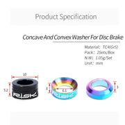 FnLune RISK 4Pcs/box MTB Bike Hydraulic Disc Brake Caliper Concave and Convex Washer Spacer Bicycle M6 O Ring Gasket Screw Fastener - FnLune