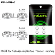 FnLune RISK 4Pcs/box MTB Bike Hydraulic Disc Brake Caliper Concave and Convex Washer Spacer Bicycle M6 O Ring Gasket Screw Fastener - FnLune