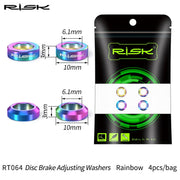 FnLune RISK 4Pcs/box MTB Bike Hydraulic Disc Brake Caliper Concave and Convex Washer Spacer Bicycle M6 O Ring Gasket Screw Fastener - FnLune