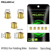 FnLune Risk 6.5mm Gear Fixing Bolts for MTB Folding Bike Titanium Alloy Bicycle Lock Screws Chainring Chain Wheel Fixed Bolts for XT - FnLune