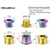 FnLune Risk 6.5mm Gear Fixing Bolts for MTB Folding Bike Titanium Alloy Bicycle Lock Screws Chainring Chain Wheel Fixed Bolts for XT - FnLune