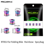 FnLune Risk 6.5mm Gear Fixing Bolts for MTB Folding Bike Titanium Alloy Bicycle Lock Screws Chainring Chain Wheel Fixed Bolts for XT - FnLune