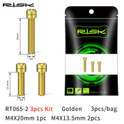 FnLune RISK Bicycle Front Rear Derailleur Bolts M4x13.5 M4x20mm Titanium Mountain Road Bike Front & Rear Derailleur Stroke Adjust Screw - FnLune