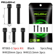 FnLune RISK Bicycle Front Rear Derailleur Bolts M4x13.5 M4x20mm Titanium Mountain Road Bike Front & Rear Derailleur Stroke Adjust Screw - FnLune