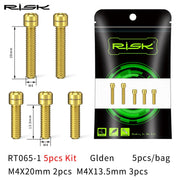 FnLune RISK Bicycle Front Rear Derailleur Bolts M4x13.5 M4x20mm Titanium Mountain Road Bike Front & Rear Derailleur Stroke Adjust Screw - FnLune