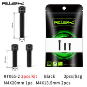 FnLune RISK Bicycle Front Rear Derailleur Bolts M4x13.5 M4x20mm Titanium Mountain Road Bike Front & Rear Derailleur Stroke Adjust Screw - FnLune