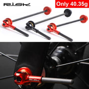 FnLune RISK Bicycle QR Skewers Lever Titanium Axle+Carbon Fiber Handle+AL Nut/Ball Head MTB Road Bike Universal Wheel Hub Quick Release - FnLune