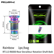 FnLune RISK Bicycle Rear Derailleur Fixing Screw Titanium Alloy R8000 Road Bike RD Rotation Shaft Bolts Cycling Parts - FnLune