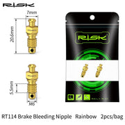 FnLune RISK Bike Hydraulic Dis Brake M6x20.6mm Bleeder Bolt Screw Bleeding Nipple Bleed Kit Titanium Alloy Master Cylinder Caliper - FnLune