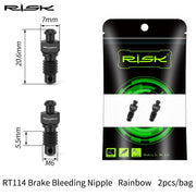 FnLune RISK Bike Hydraulic Dis Brake M6x20.6mm Bleeder Bolt Screw Bleeding Nipple Bleed Kit Titanium Alloy Master Cylinder Caliper - FnLune