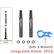 FnLune RISK Integrated Removable 45mm 80mm Bike Bicycle Inner Tubes Presta Valve Extender Extension With Core Wrench Aluminium RA108 - FnLune