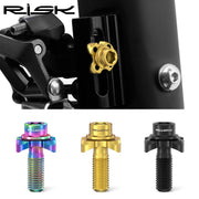 FnLune RISK M5 Road Bike Front Derailleur Fixing Bolts Washer GR5 Spacer Ultralight Titanium Alloy Screw Transmission Concave Gasket - FnLune