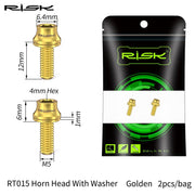 FnLune Risk M5x12mm Bike Water Bottle Cage Fixing Bolts Titanium Alloy MTB Road Bicycle Bottle Holder Screws Air Pump Fixed Bolts - FnLune