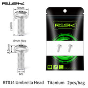 FnLune Risk M5x12mm Bike Water Bottle Cage Fixing Bolts Titanium Alloy MTB Road Bicycle Bottle Holder Screws Air Pump Fixed Bolts - FnLune