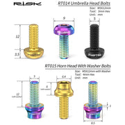 FnLune Risk M5x12mm Bike Water Bottle Cage Fixing Bolts Titanium Alloy MTB Road Bicycle Bottle Holder Screws Air Pump Fixed Bolts - FnLune