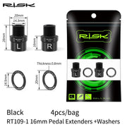 FnLune RISK Mountain Road Bicycle Pedals Extended Axle Core Locking Pedal Extender Axle Converter Pedal Extension - FnLune