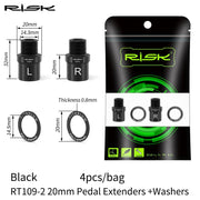 FnLune RISK Mountain Road Bicycle Pedals Extended Axle Core Locking Pedal Extender Axle Converter Pedal Extension - FnLune