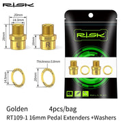 FnLune RISK Mountain Road Bicycle Pedals Extended Axle Core Locking Pedal Extender Axle Converter Pedal Extension - FnLune