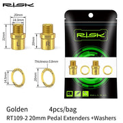 FnLune RISK Mountain Road Bicycle Pedals Extended Axle Core Locking Pedal Extender Axle Converter Pedal Extension - FnLune