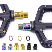 FnLune RISK Mountain Road Bicycle Pedals Extended Axle Core Locking Pedal Extender Axle Converter Pedal Extension - FnLune