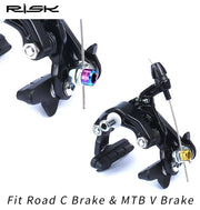 FnLune Risk MTB Bike V Brake Wire Fixing Bolt Road Bicycle C Brake Inner Line Fixed Screw TC4 Titanium M6*10mm Wire Pressing Bolts - FnLune