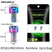 FnLune Risk MTB Bike V Brake Wire Fixing Bolt Road Bicycle C Brake Inner Line Fixed Screw TC4 Titanium M6*10mm Wire Pressing Bolts - FnLune