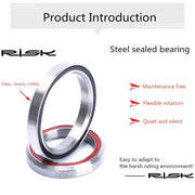 FnLune Risk MTB Road Bike Headset Specialized Bearing, 41mm 41.8mm 47mm 49mm 52mm Bearing Steel Parts, Bicycle Headset Repair Parts - FnLune