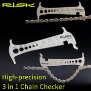FnLune Risk RL305 3 in 1 Bike Bicycle Chain Checker Wear Indicator Chain Hook Bolt Measurement For 8 9 10 11 Speeds Stainless Steel - FnLune