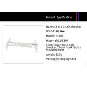 FnLune Risk RL305 3 in 1 Bike Bicycle Chain Checker Wear Indicator Chain Hook Bolt Measurement For 8 9 10 11 Speeds Stainless Steel - FnLune