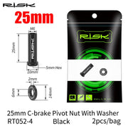 FnLune RISK Road Bike C Brake Pivot Center Nut with Washer c Front Rear Brake Caliper Screw Bolt Titanium Alloy M6x10/15/20/25/30/40mm - FnLune