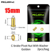 FnLune RISK Road Bike C Brake Pivot Center Nut with Washer c Front Rear Brake Caliper Screw Bolt Titanium Alloy M6x10/15/20/25/30/40mm - FnLune
