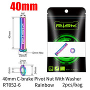 FnLune RISK Road Bike C Brake Pivot Center Nut with Washer c Front Rear Brake Caliper Screw Bolt Titanium Alloy M6x10/15/20/25/30/40mm - FnLune