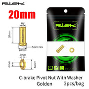 FnLune RISK Road Bike C Brake Pivot Center Nut with Washer c Front Rear Brake Caliper Screw Bolt Titanium Alloy M6x10/15/20/25/30/40mm - FnLune