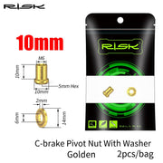 FnLune RISK Road Bike C Brake Pivot Center Nut with Washer c Front Rear Brake Caliper Screw Bolt Titanium Alloy M6x10/15/20/25/30/40mm - FnLune