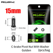 FnLune RISK Road Bike C Brake Pivot Center Nut with Washer c Front Rear Brake Caliper Screw Bolt Titanium Alloy M6x10/15/20/25/30/40mm - FnLune