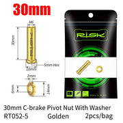 FnLune RISK Road Bike C Brake Pivot Center Nut with Washer c Front Rear Brake Caliper Screw Bolt Titanium Alloy M6x10/15/20/25/30/40mm - FnLune