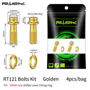 FnLune RISK Titanium Road Bike Shifter Lever Fixing Screw Gear Shift Clamp Ring Bolt Change Head Fixed Nut for SRAM Shimano R8000 FORCE - FnLune