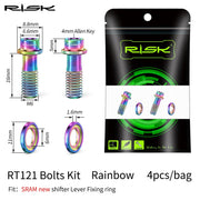 FnLune RISK Titanium Road Bike Shifter Lever Fixing Screw Gear Shift Clamp Ring Bolt Change Head Fixed Nut for SRAM Shimano R8000 FORCE - FnLune