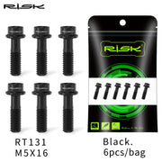 FnLune RISK Titanium Stem Bolts 6PCS M5x16mm M5x18mm Titanium Alloy Bicycle Stem Screws Colorful Bike Stem MTB Bolt Bicycle Accessories - FnLune