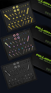 FnLune RISK UT R8000 Titanium Alloy Screw Set for Highway Vehicles C - Clip Brake Front and Rear Shift Transmission Screw Groupset - FnLune