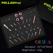 FnLune RISK UT R8000 Titanium Alloy Screw Set for Highway Vehicles C - Clip Brake Front and Rear Shift Transmission Screw Groupset - FnLune