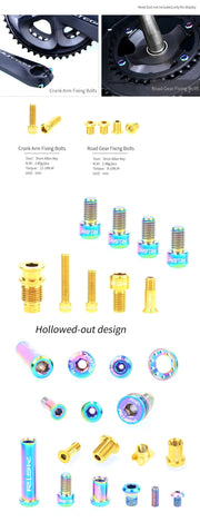 FnLune RISK UT R8000 Titanium Alloy Screw Set for Highway Vehicles C - Clip Brake Front and Rear Shift Transmission Screw Groupset - FnLune