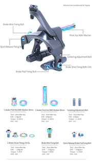 FnLune RISK UT R8000 Titanium Alloy Screw Set for Highway Vehicles C - Clip Brake Front and Rear Shift Transmission Screw Groupset - FnLune