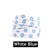 FnLune Sakura Shoelaces Flat Little Daisies Shoe laces High - top Canvas Sneakers Shoelace AF1 Laces Shoe Strings 100/120/140/160CM - FnLune