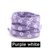 FnLune Sakura Shoelaces Flat Little Daisies Shoe laces High - top Canvas Sneakers Shoelace AF1 Laces Shoe Strings 100/120/140/160CM - FnLune