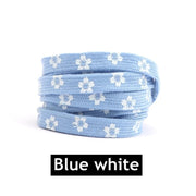 FnLune Sakura Shoelaces Flat Little Daisies Shoe laces High - top Canvas Sneakers Shoelace AF1 Laces Shoe Strings 100/120/140/160CM - FnLune
