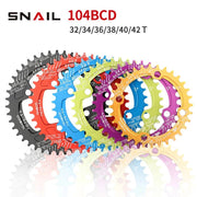 FnLune SNAIL MTB Bike Chainring 104bcd Crown Bicycle Chain wheel Round/Oval 32T/34T/36T/38T/40T/42T for M370,M410,M610,M670,M780 - FnLune