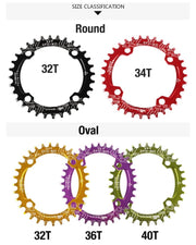 FnLune SNAIL MTB Bike Chainring 104bcd Crown Bicycle Chain wheel Round/Oval 32T/34T/36T/38T/40T/42T for M370,M410,M610,M670,M780 - FnLune