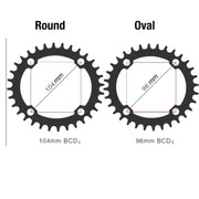 FnLune SNAIL MTB Bike Chainring 104bcd Crown Bicycle Chain wheel Round/Oval 32T/34T/36T/38T/40T/42T for M370,M410,M610,M670,M780 - FnLune